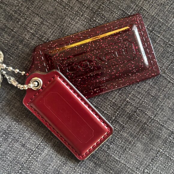 Coach Poppy Signature 2 Han Tags Convertible 2 Way Crossbody Red & Monogram Bag - Picture 9 of 13